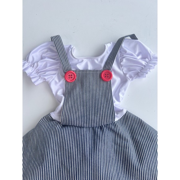Revolution Girls Dance Costume‎ Size Small Pinstripe Dress Choo Choo Ch'Boogie - Picture 7 of 13